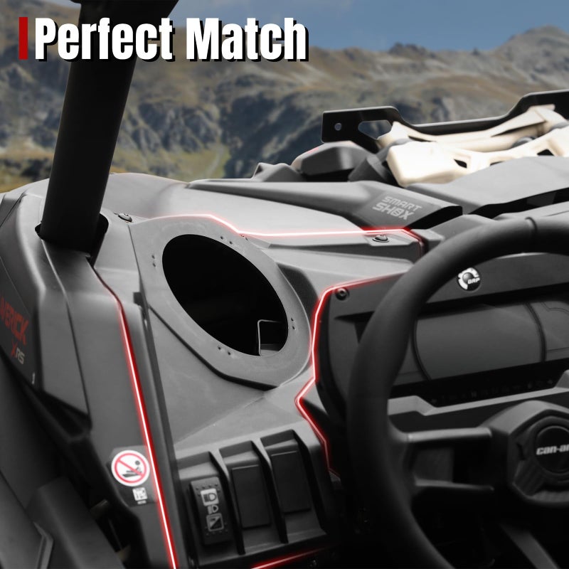 A & UTV PRO أقماع مكبرات الصوت الأمامية A & UTV PRO مقاس 6.5 بوصة ولوحات الإغلاق لسيارة 2017-2024 2025 كان آم مافريك X3/X3 ماكس، متوافقة مع نظام صوت كان آم X3، لوحات مكبرات الصوت الأمامية ومجموعة لوحة القيادة - Image 4